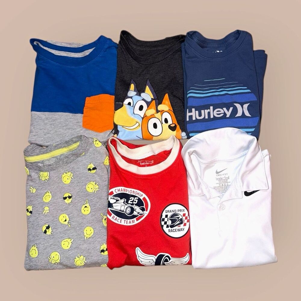 Nike Dri-FIT Boy Shirt Lot Size 7-8 Polo/T-Shirts Multicolor